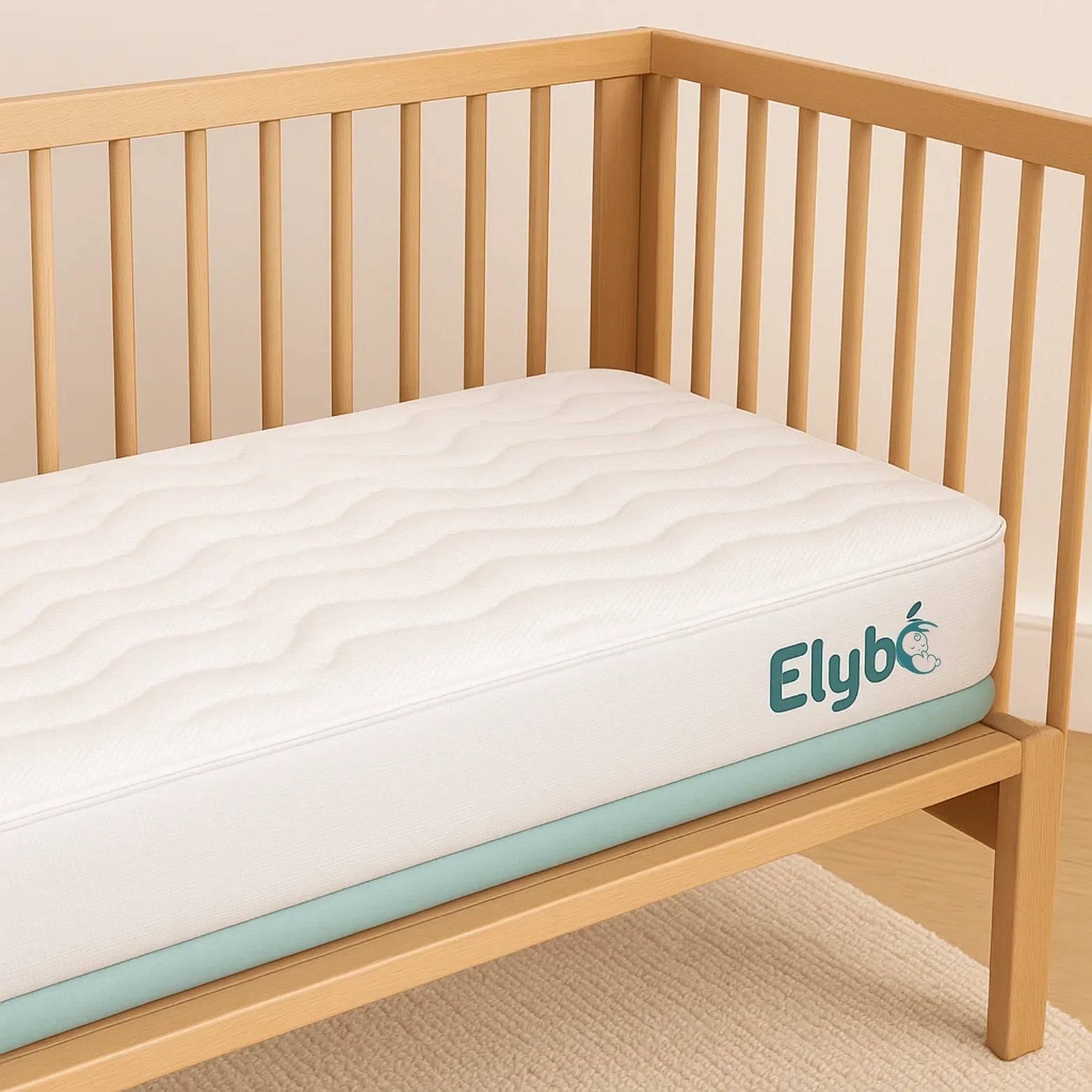 Matelas Bébé Elybé - 60 x 120 cm - 100% Coton