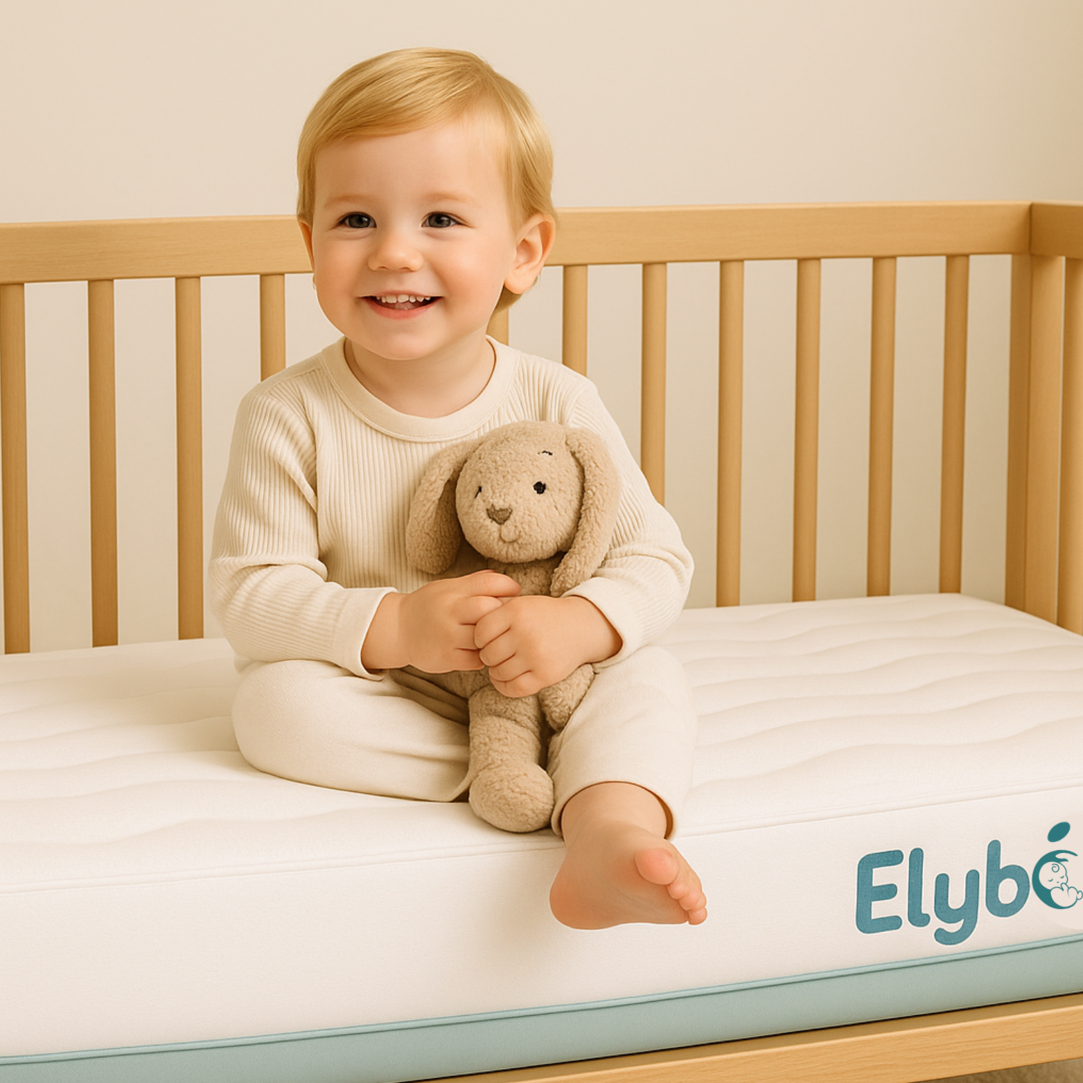 Matelas pour Bébé Elybé - 60 x 120 cm - 100% Coton